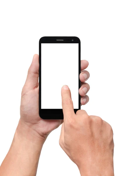 Ruka Držící Smartphone Izolovaných Bílém Pozadí — Stock fotografie