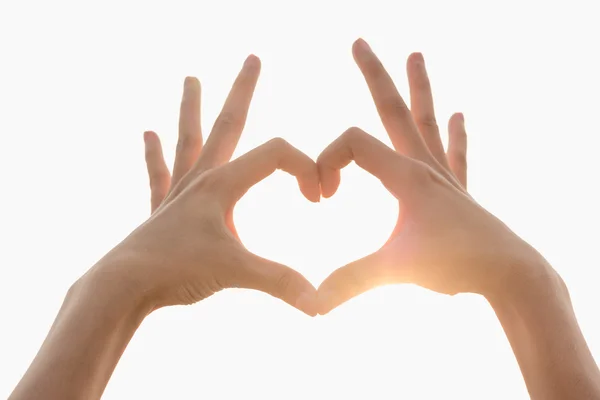 Kéz a szív szimbólum — Stock Fotó