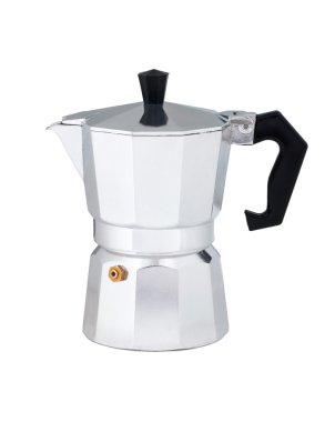 Beyaz arka plan üzerinde izole vintage kahve makinesi pot.