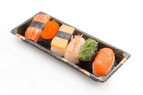 Sushi Mini Set Sashimi Aislado Sobre Fondo Blanco — Foto de Stock