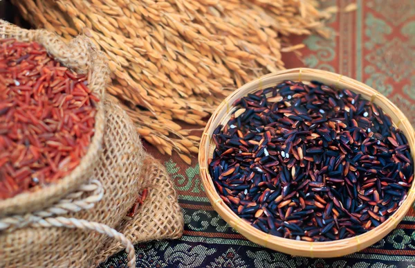 Riceberry, czerwony ryż z niełuskany — Zdjęcie stockowe