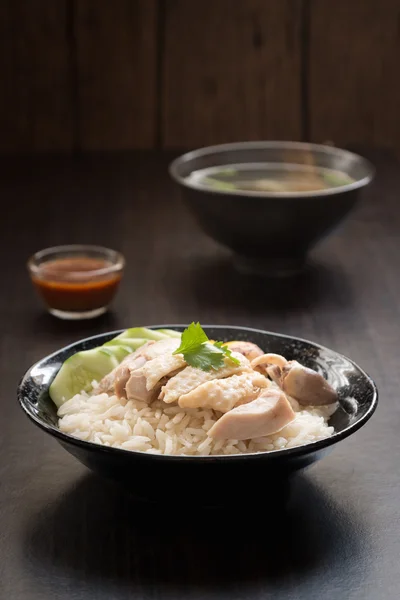 Rijst gestoomd met kippensoep — Stockfoto