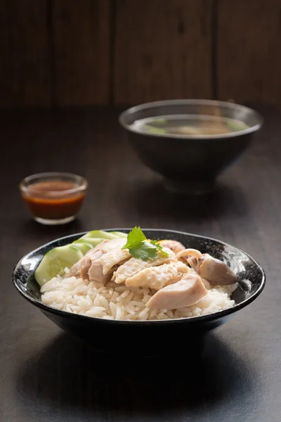 Arroz al vapor con sopa de pollo —  Fotos de Stock