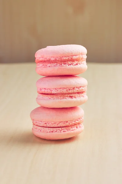 Pembe tatlı macaroons — Stok fotoğraf