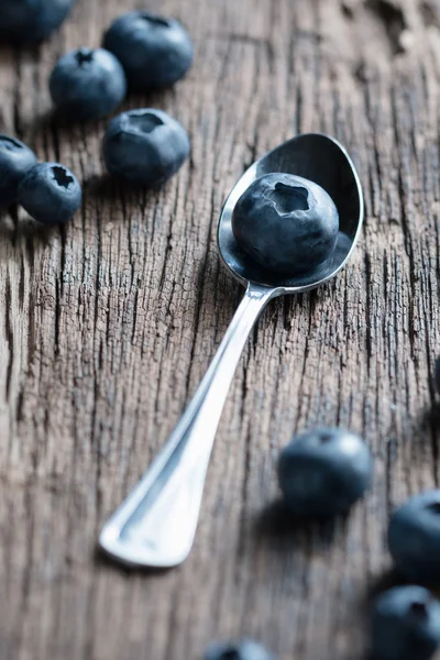 Blueberry in a spoon — Stock Photo, Image