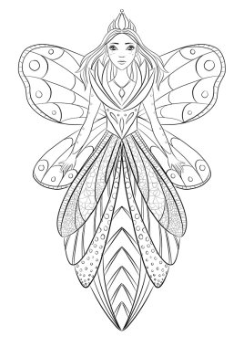 Sanat Terapisi sayfa gösterimi bir çiçek peri Kraliçe boyama