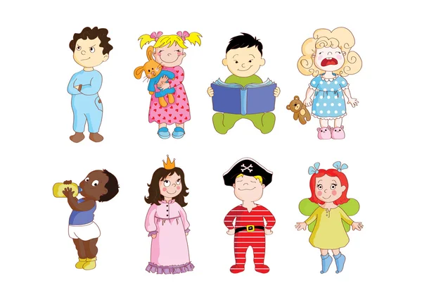 Children in pajamas — Stock Vector