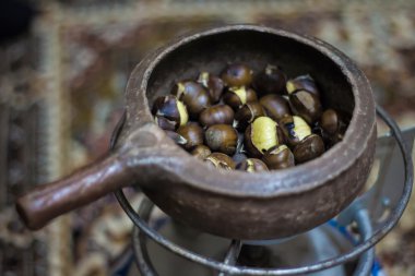 Turkish Village Roasted Chestnuts - Close Up clipart