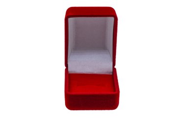 Hediye ambalajı beyaz arka planda izole edildi. Kırmızı, mor, mavi mücevher kutusu.