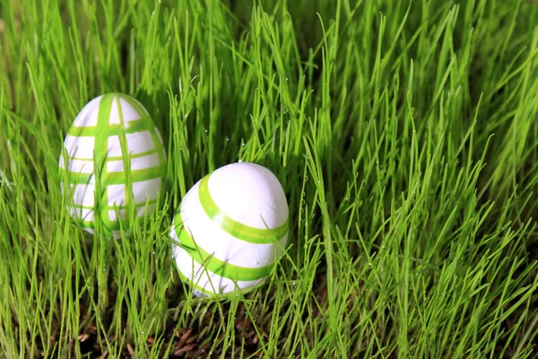 Oeufs de Pâques dans l'herbe Image En Vente