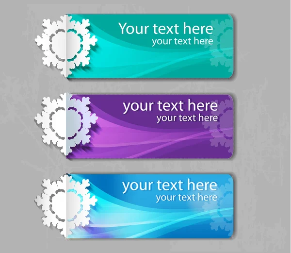 Set of winter christmas banners — Stock Vector