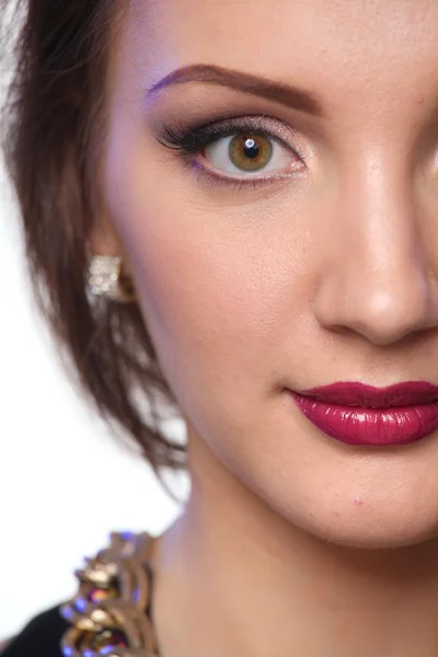 Close up portrait of beautiful young woman face — Stock Photo, Image