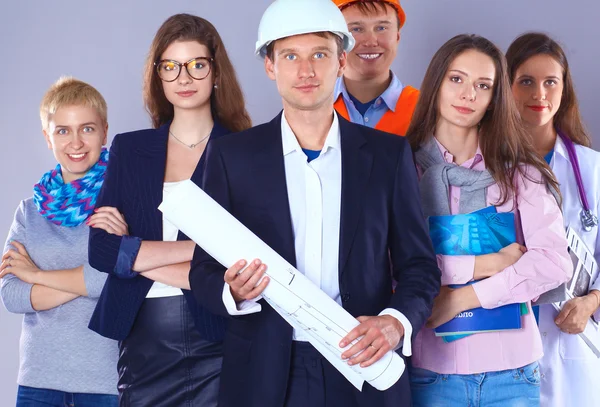 Portrait de personnes souriantes avec diverses professions — Photo