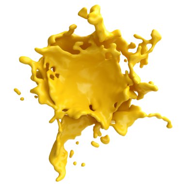 Sarı boya su sıçramalarına daire