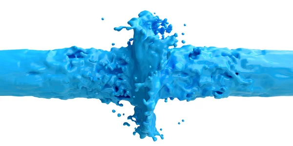 Mavi sıvı sıçraması ile dökme — Stok fotoğraf