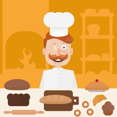 Baker şapkalı bıyıklı