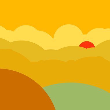 Doğa manzara illüstrasyon