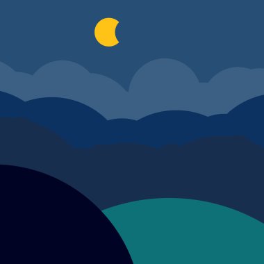 Doğa manzara illüstrasyon