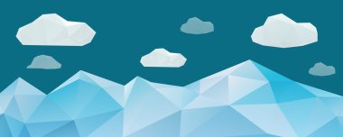 Poligonal origami tarzı dağ manzarası.