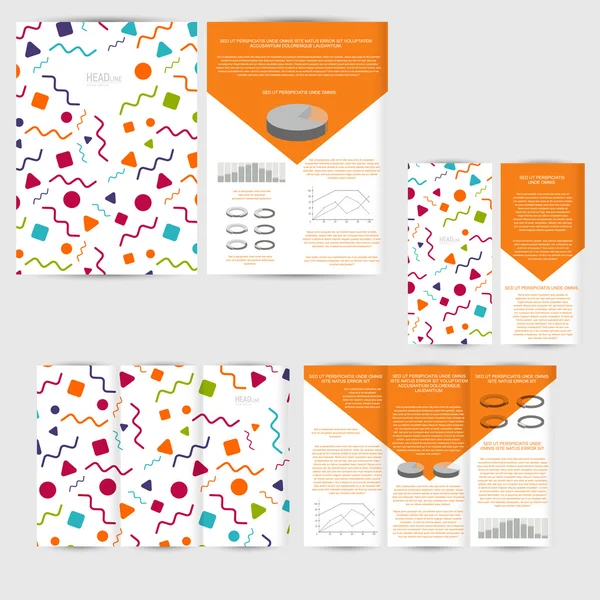 Set of design template with flyer, poster — Stock Vector