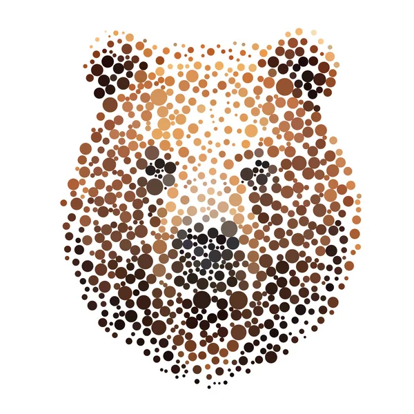 Silueta de oso formada por círculos . — Archivo Imágenes Vectoriales