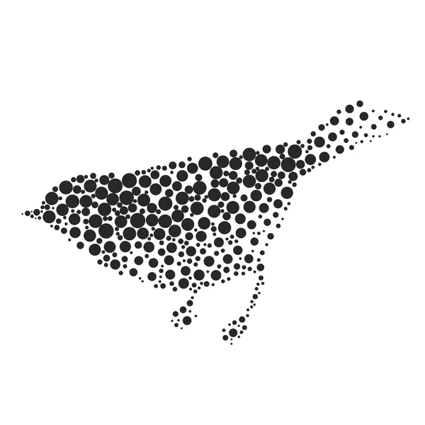 Ptačí siluety sestávající z kruhů. — Stockový vektor