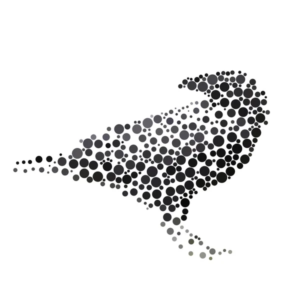 Sílhueta de pássaro composta por círculos . — Vetor de Stock