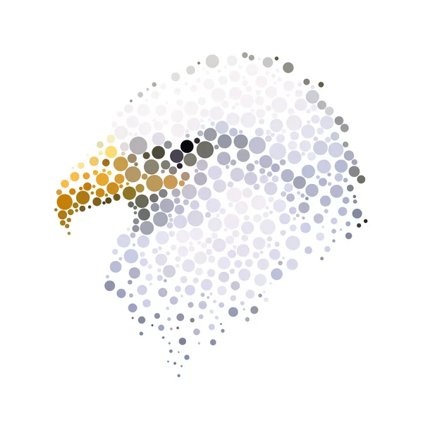 Ptačí siluety sestávající z kruhů. — Stockový vektor