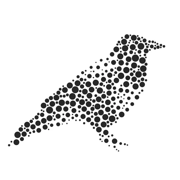 Vogel silhouet bestaande uit cirkels. — Stockvector