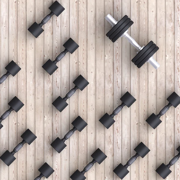 Spor arka plan siyah dumbbells ile — Stok fotoğraf