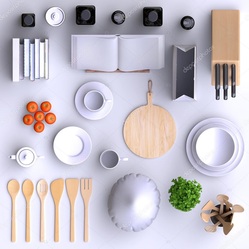 cocina con mesa y utensilios de cocina — Foto de stock © vvvisual ... cocina con mesa y utensilios de cocina — Foto de stock © vvvisual ...