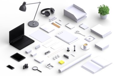 Çeşitli boş office nesneleri kümesi