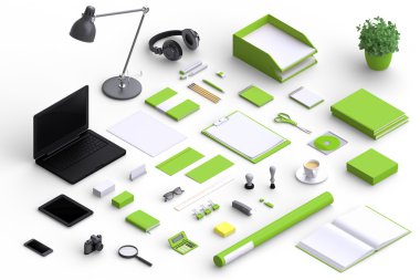Çeşitli boş office nesneleri kümesi