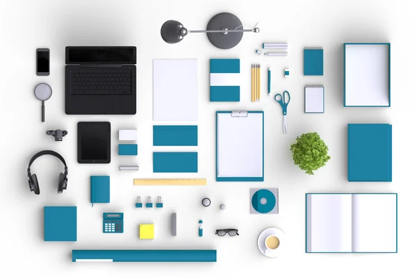 Set of variety blank office objects — Stock Photo, Image