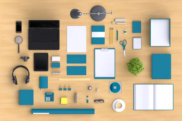 Set of variety blank office objects — Stock Photo, Image