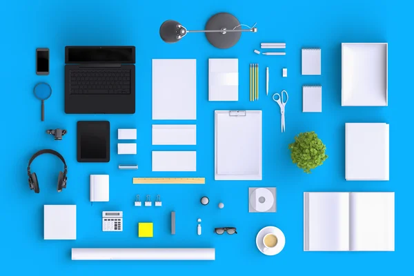 Set of variety blank office objects — Stock Photo, Image