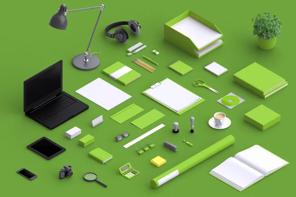 Set of variety blank office objects — Stock Photo, Image