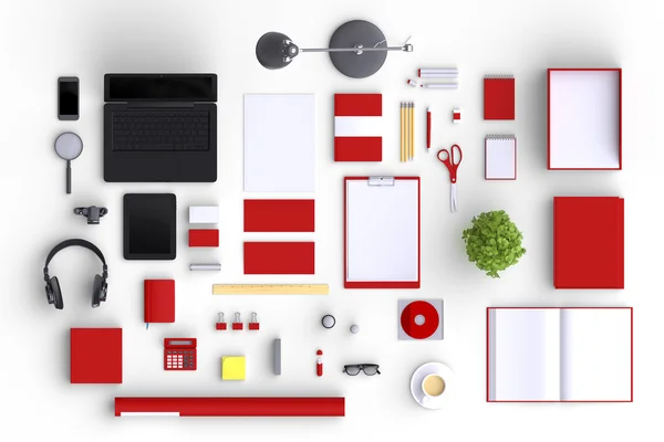 Set of variety blank office objects — Stock Photo, Image