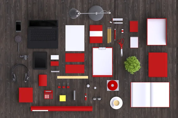 Set of variety blank office objects