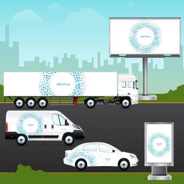Design template vehicles, outdoor advertising 