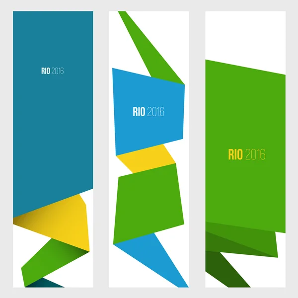 Banners no estilo de cor da bandeira do brasil . — Vetor de Stock