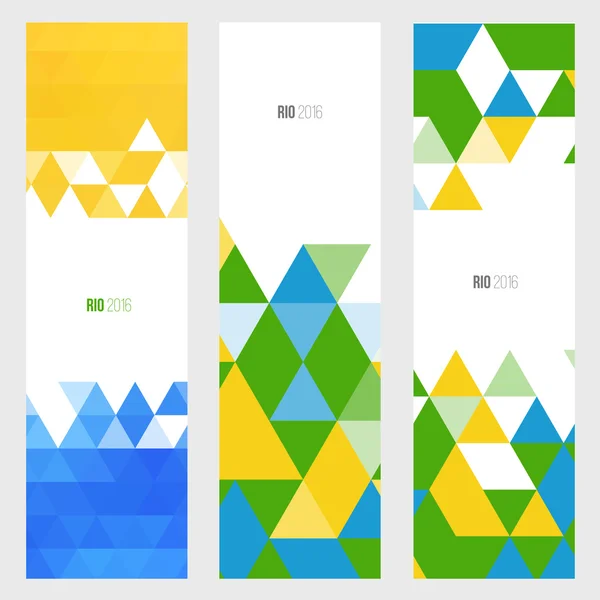 Banners in Brazilië vlag kleurstijl. — Stockvector