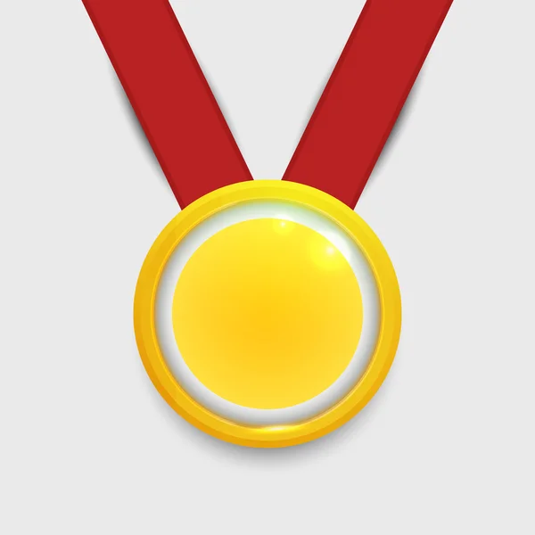 Золота медаль на червоній стрічці — стоковий вектор