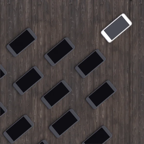 Zwart-wit mobiele telefoons. — Stockfoto