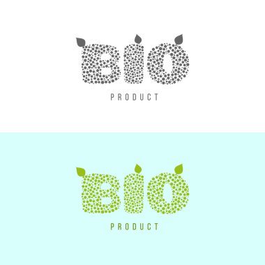 Grafik elementler, organik ürünler.