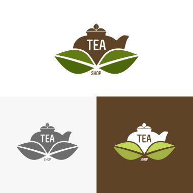Çay ile logo illüstrasyon.