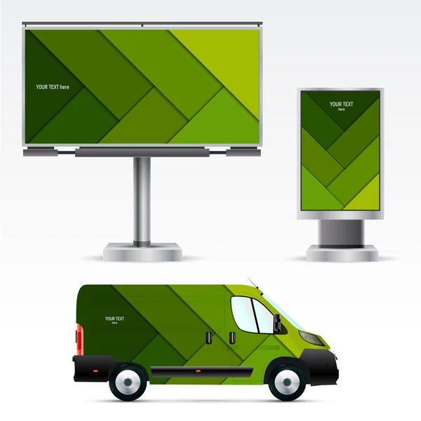 Template outdoor advertising or corporate identity on the car