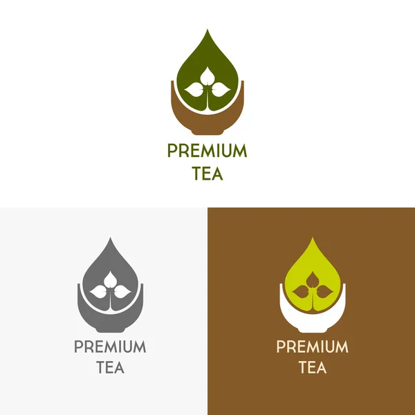Illustration de logo avec thé . — Image vectorielle