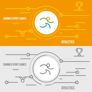 Yaz spor oyunları yatay afiş.