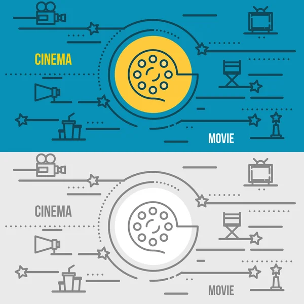 Banner web de cine, concepto de teatro — Vector de stock